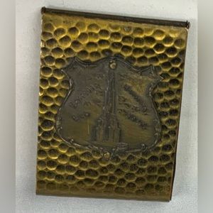 Vintage Brass Matchbox Holder Chrysler Building New York